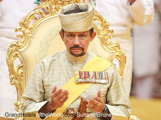 Hassanal Bolkiah, the 29th Sultan of Brunei has a passion for Grand Hotels and owns the Dorchester Hotel Collection
